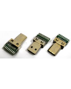 Micro HDMI Connector, Male, With PCB